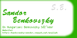 sandor benkovszky business card